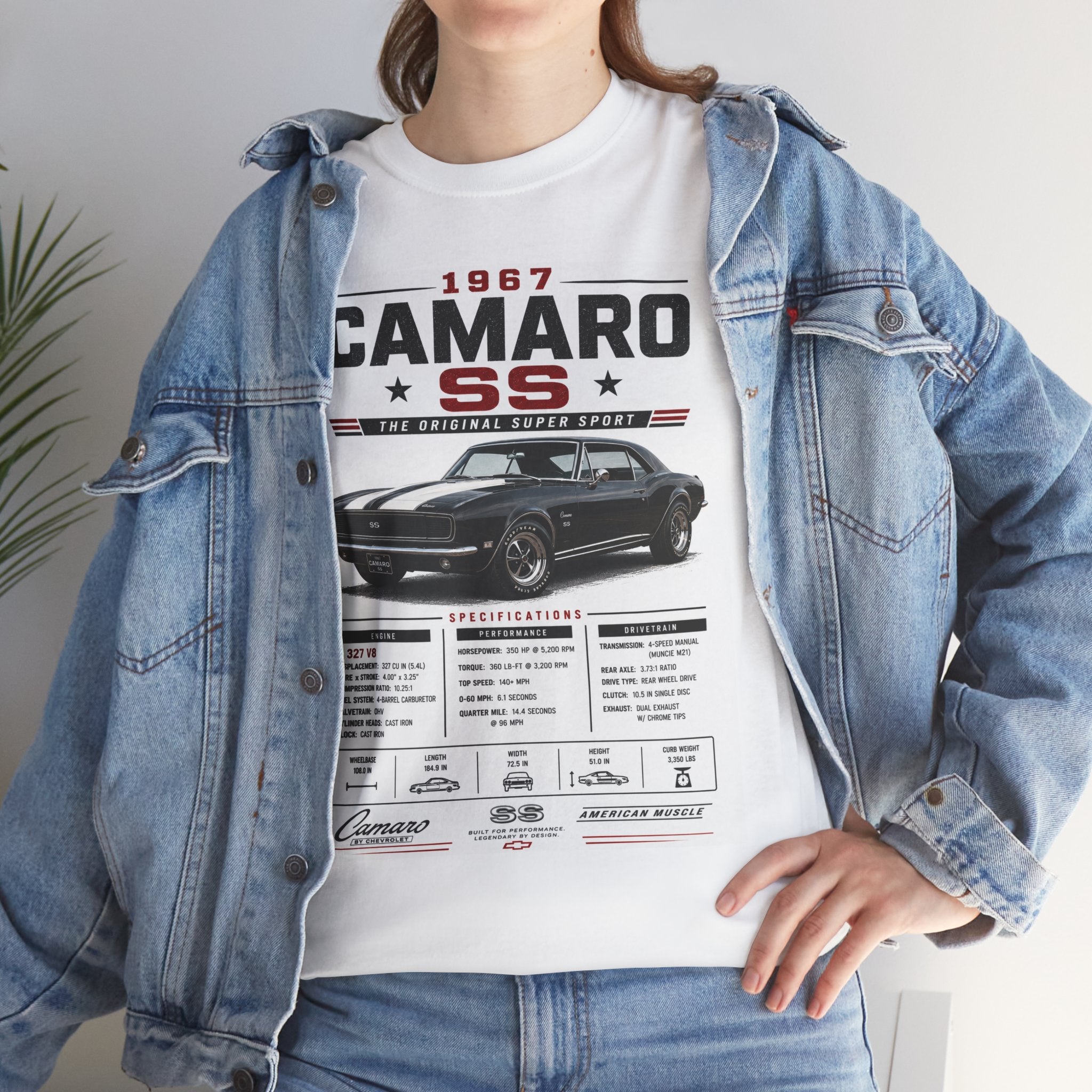 1967 Camaro SS T-Shirt — Classic Muscle Car Tee with Specs